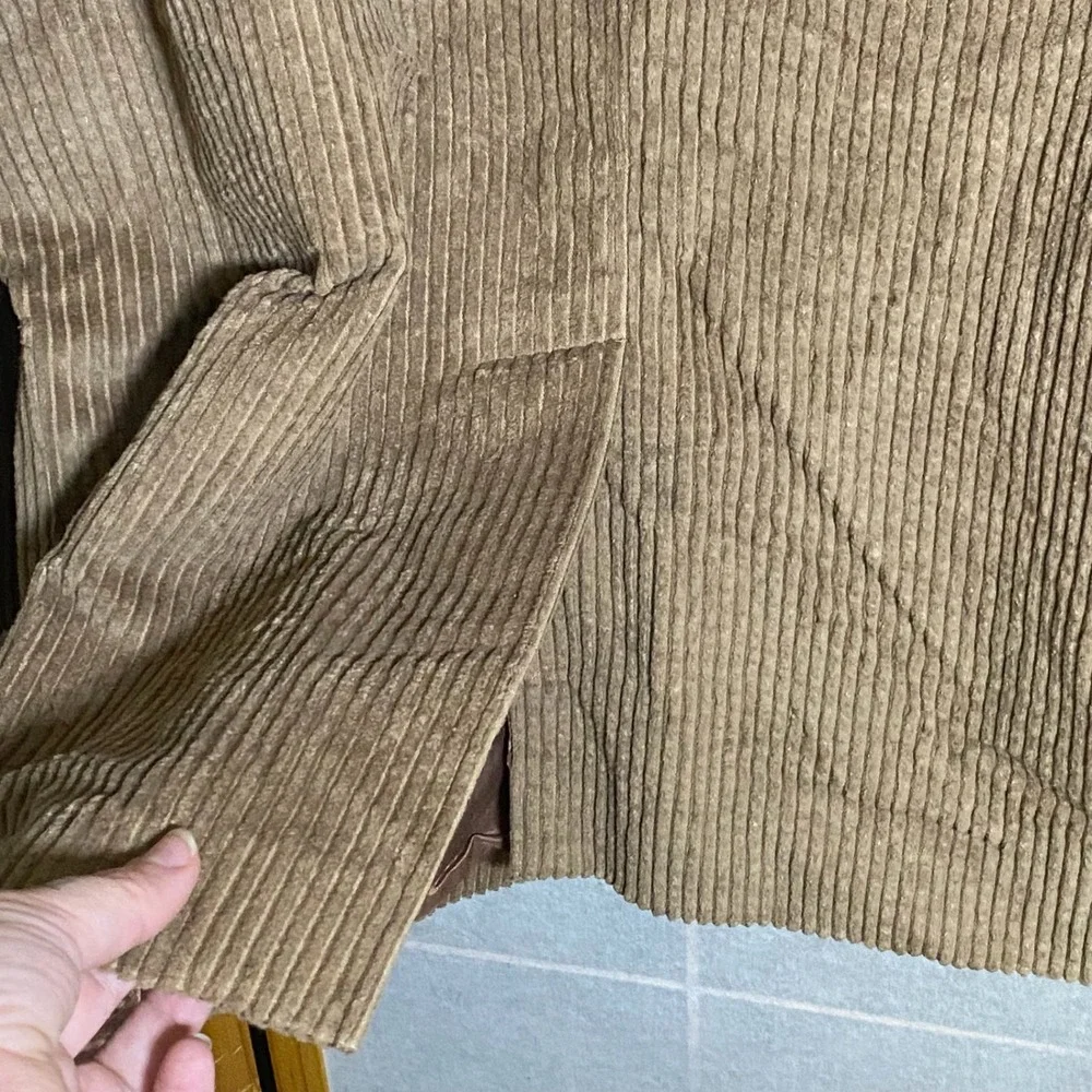 Vintage‎ James River Traders Mens Tan Corduroy 3-Button Blazer Sport Coat Size L